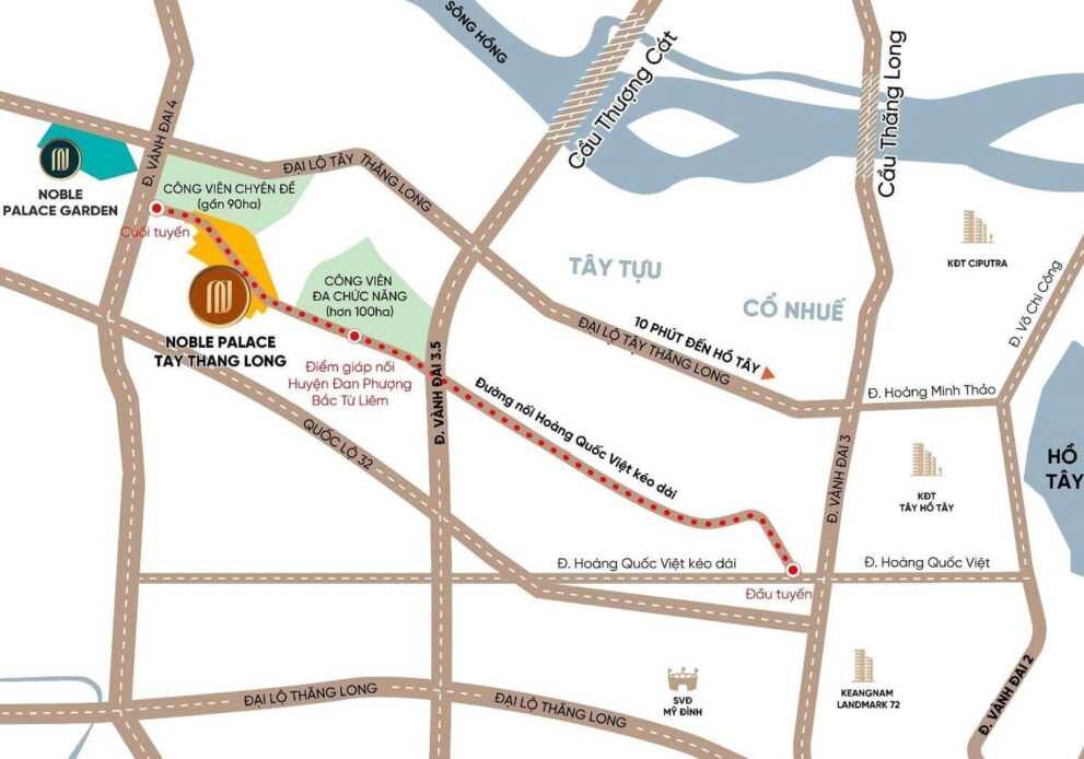 Vị trí dự án Noble Palace Đan Phượng
