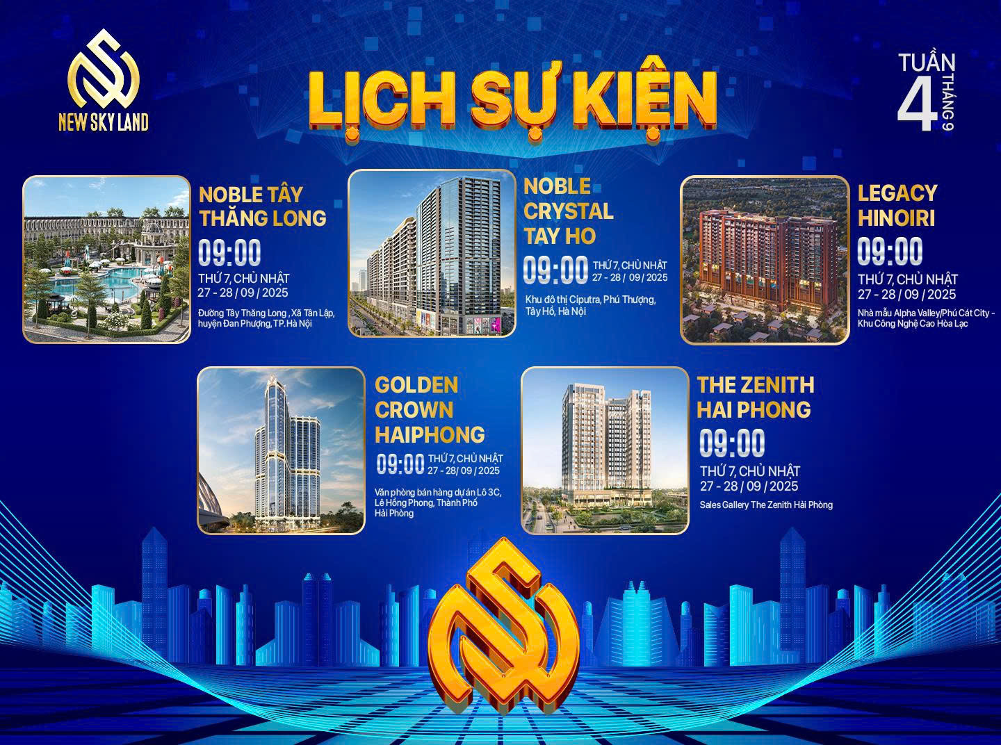 Lịch sự kiện tuần 4 tháng 9